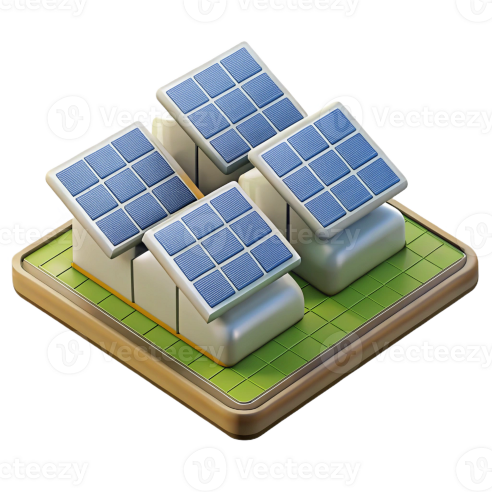 dramatic minimalist Solar Panels Farm Aerial View Transparent premium png