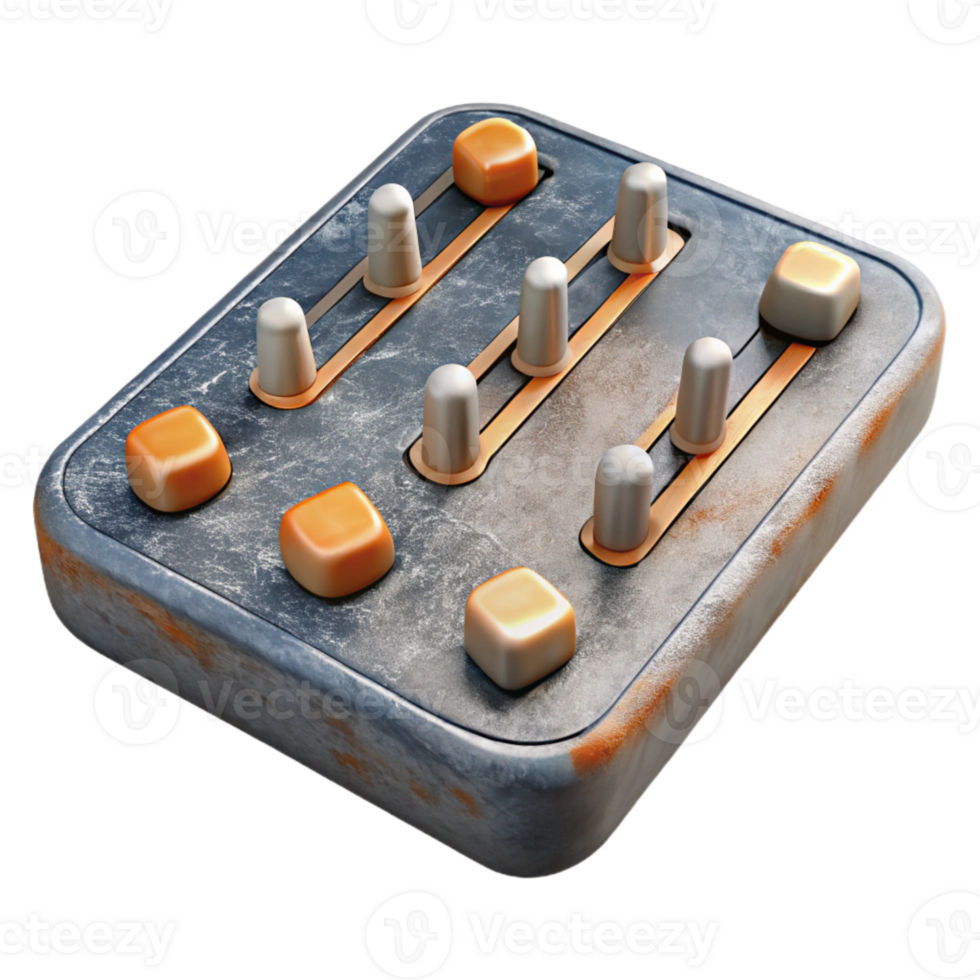 elegant minimalist Sound Mixer Faders Close Up Cutout premium png
