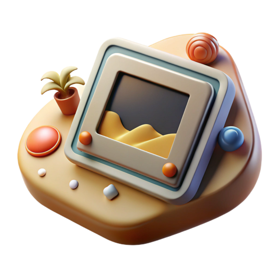 Digital Photo Frame Displaying Isolated png