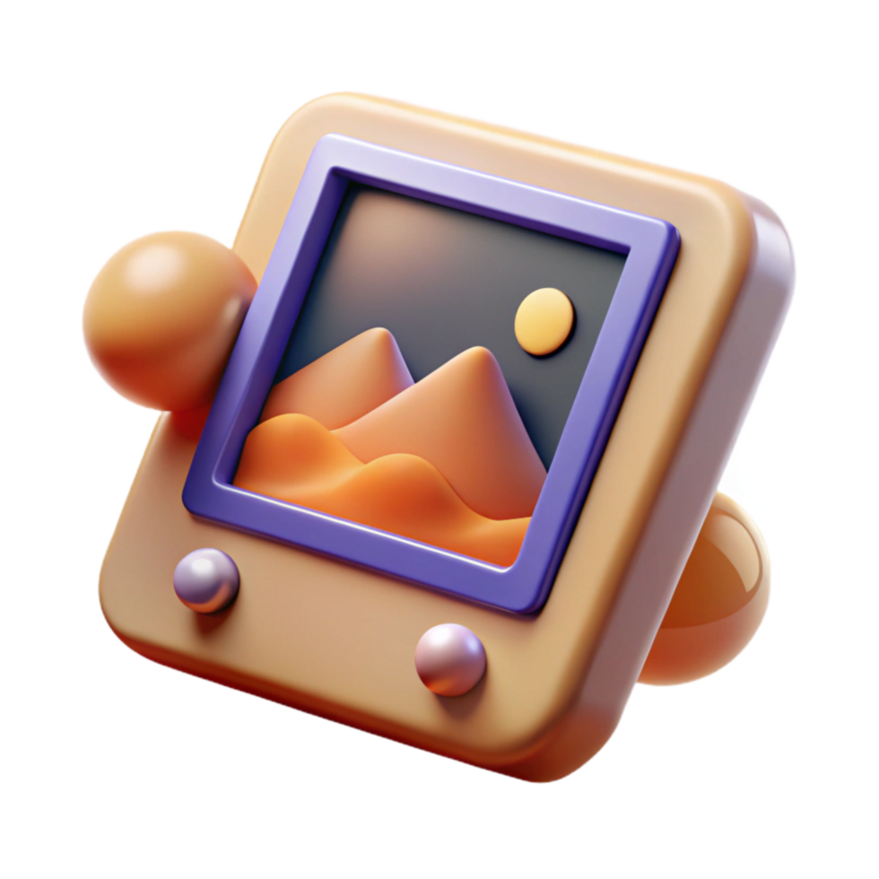 impressive modern Digital Photo Frame Displaying Isolated original png