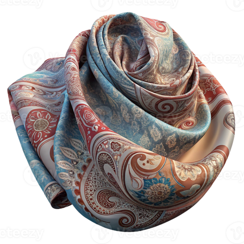 extraordinary traditional Digital Print Fabric Paisley Pattern Transparent Background detailed png