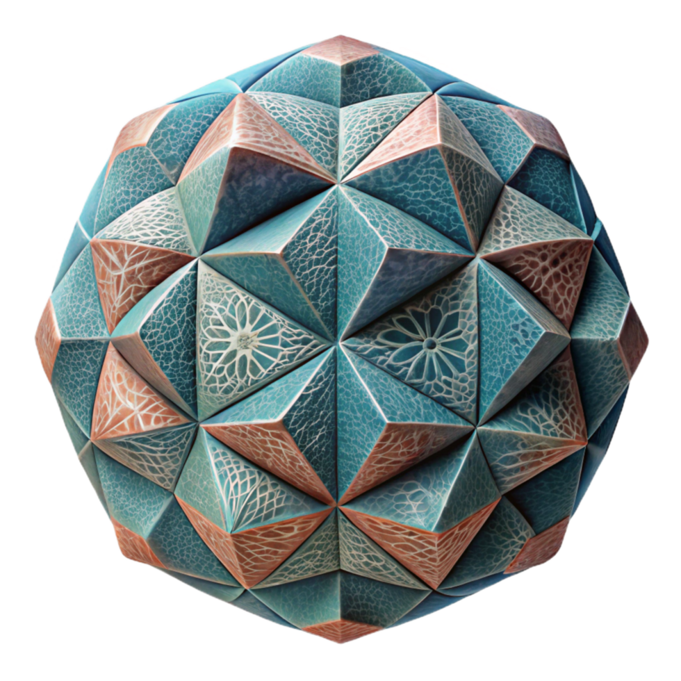 serene artistic Digital Textile Print Geometric Pattern Transparent Background authentic png