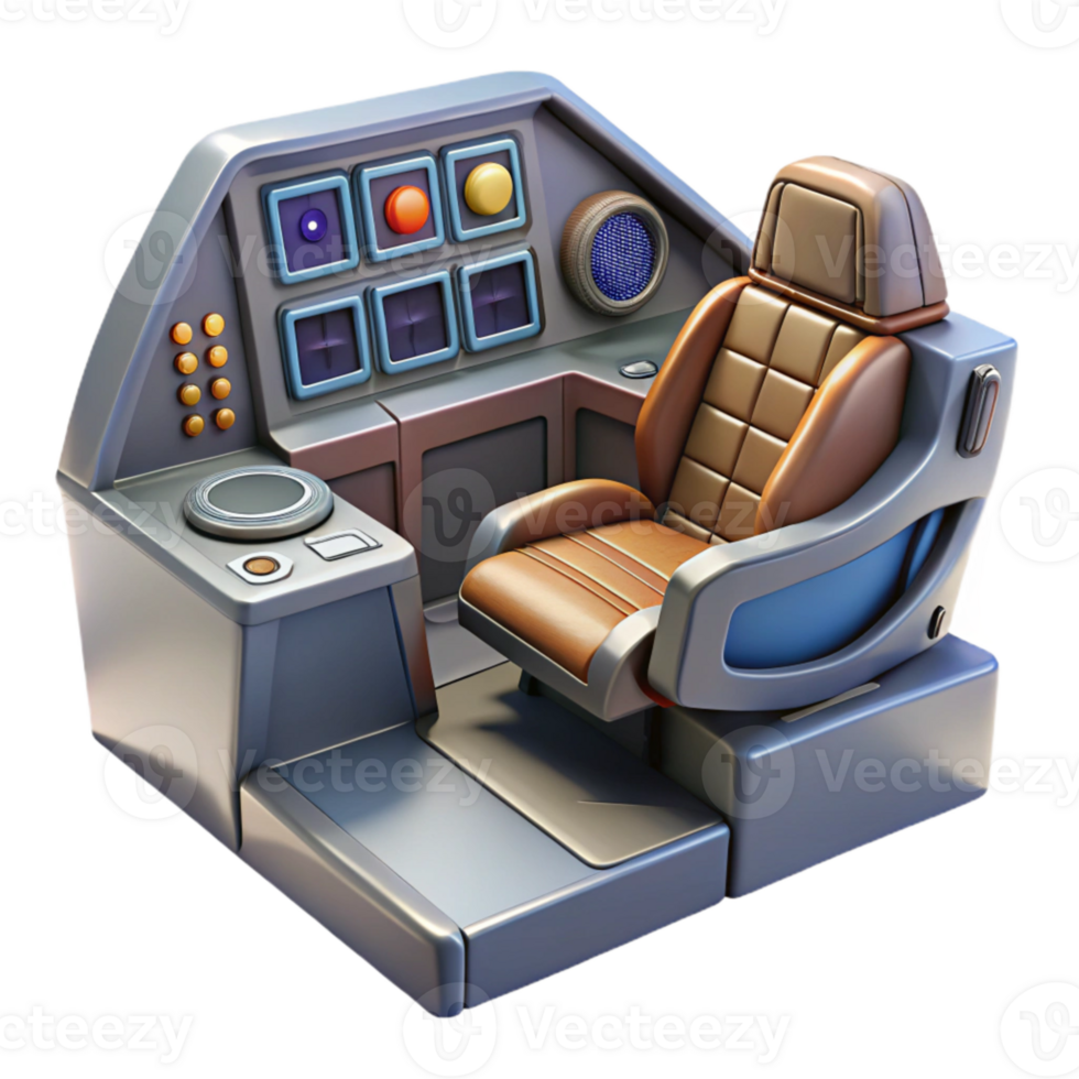 beautiful classic Spacecraft Cockpit Interior Isolated Element detailed png