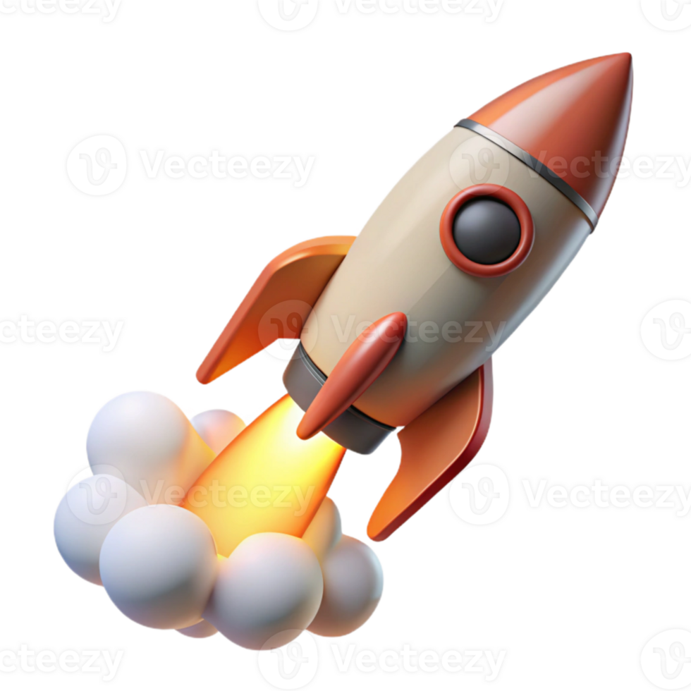 impressive artistic Space Rocket Launch with Fire Trail Transparent genuine png