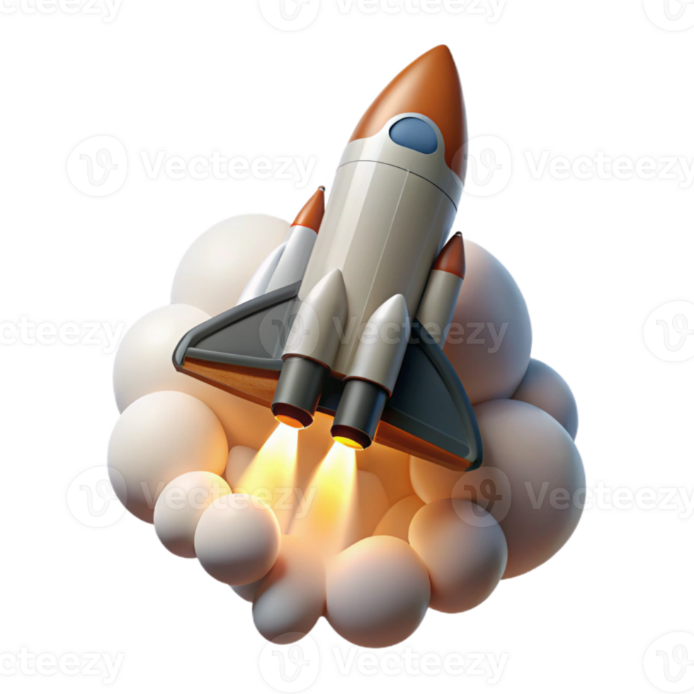 impressive creative Space Shuttle Launching Smoke Trail Transparent Background original png