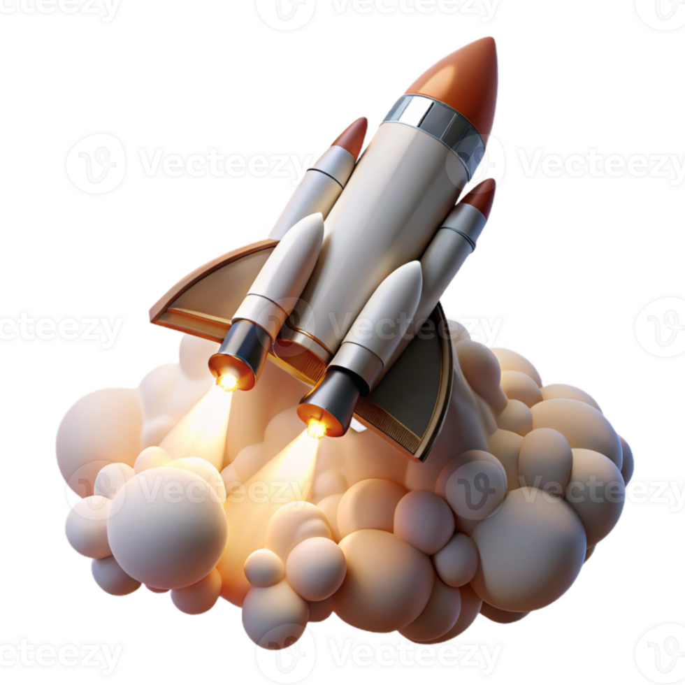 impressive minimalist Space Shuttle Launching Smoke Trail Transparent Background premium png
