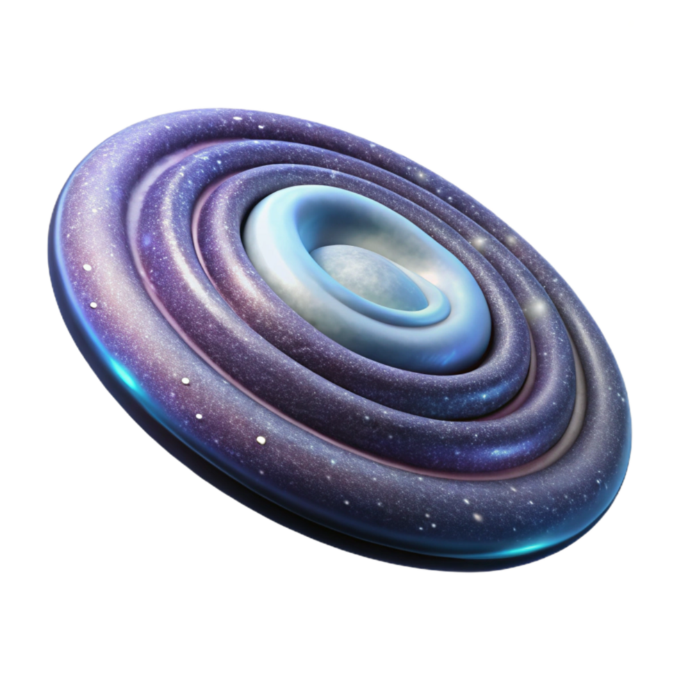 vibrant contemporary Distant Galaxy Spiral Arm Cutout on Transparent Background high quality png
