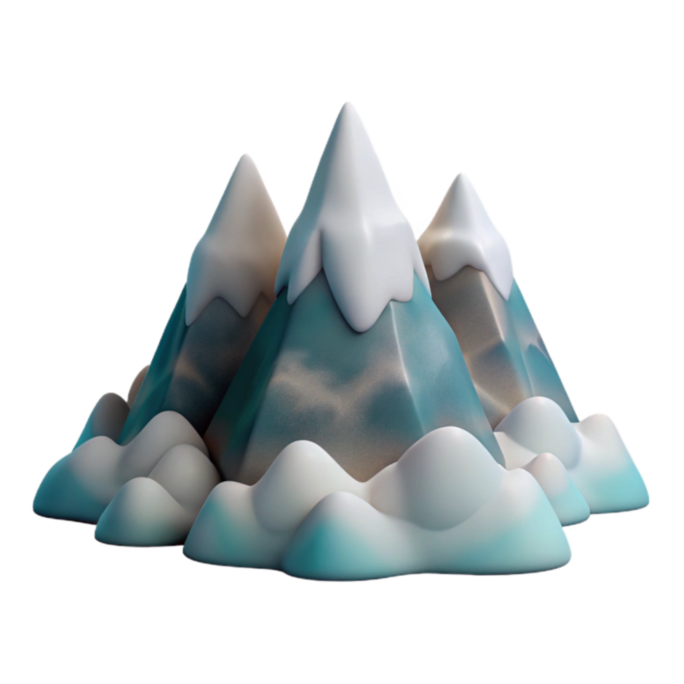 wonderful traditional Distant Mountain Peaks in Misty Light Cutout on Transparent Background detailed png