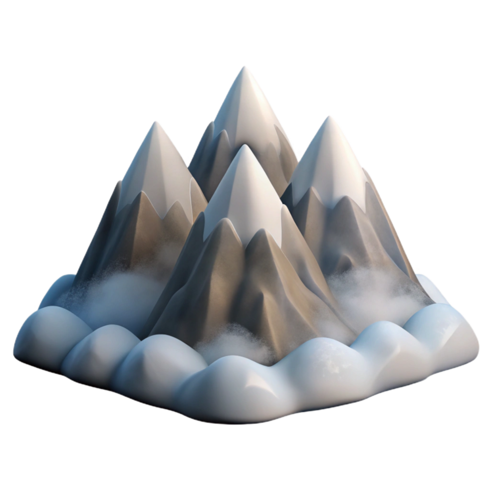stunning classic Distant Mountain Peaks in Misty Light Cutout on Transparent Background png