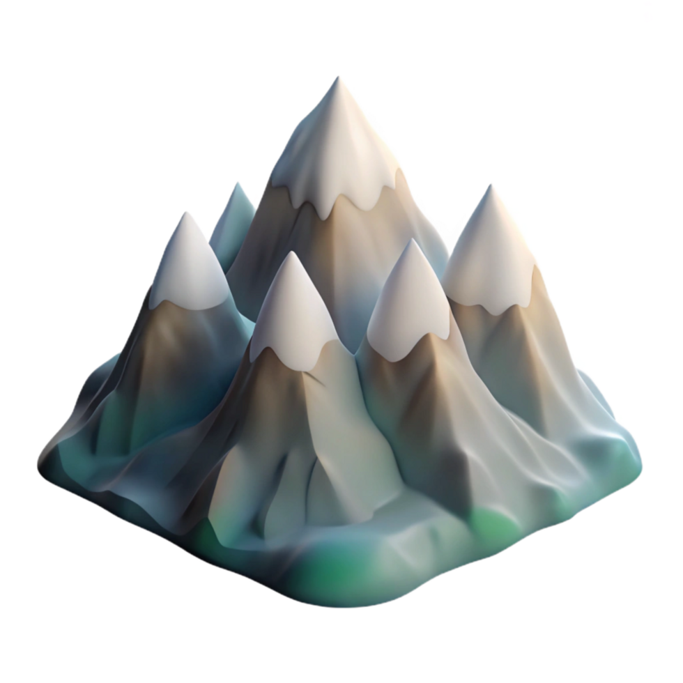 wonderful modern Distant Mountain Range in Hazy Light Cutout on Transparent Background png