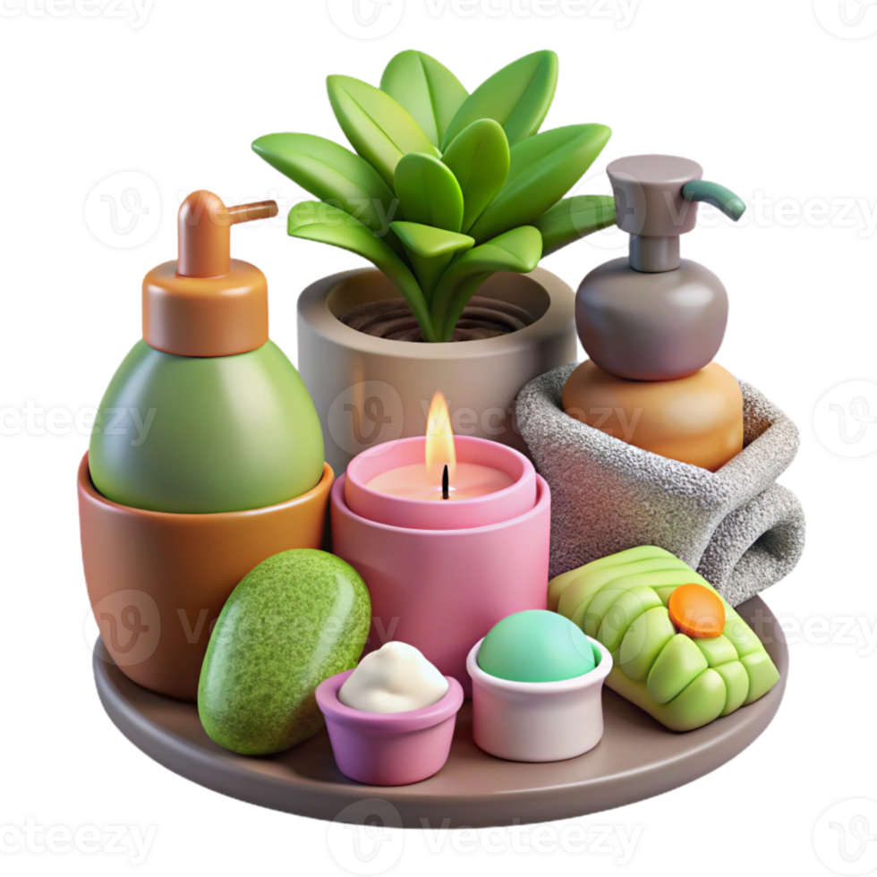 magnificent creative Spa Day Essentials Pampering Treats Cutout detailed png
