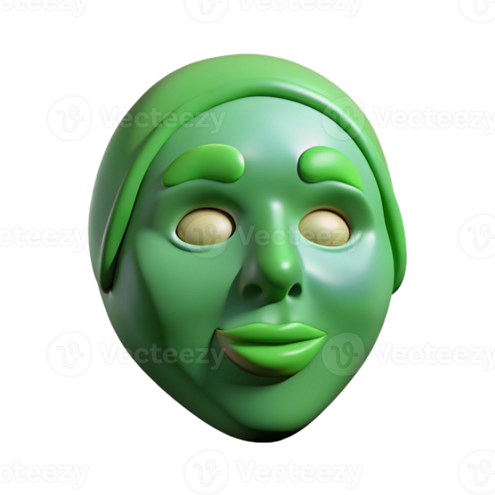 wonderful minimalist Spa Facial Mask Green Clay Cutout premium png