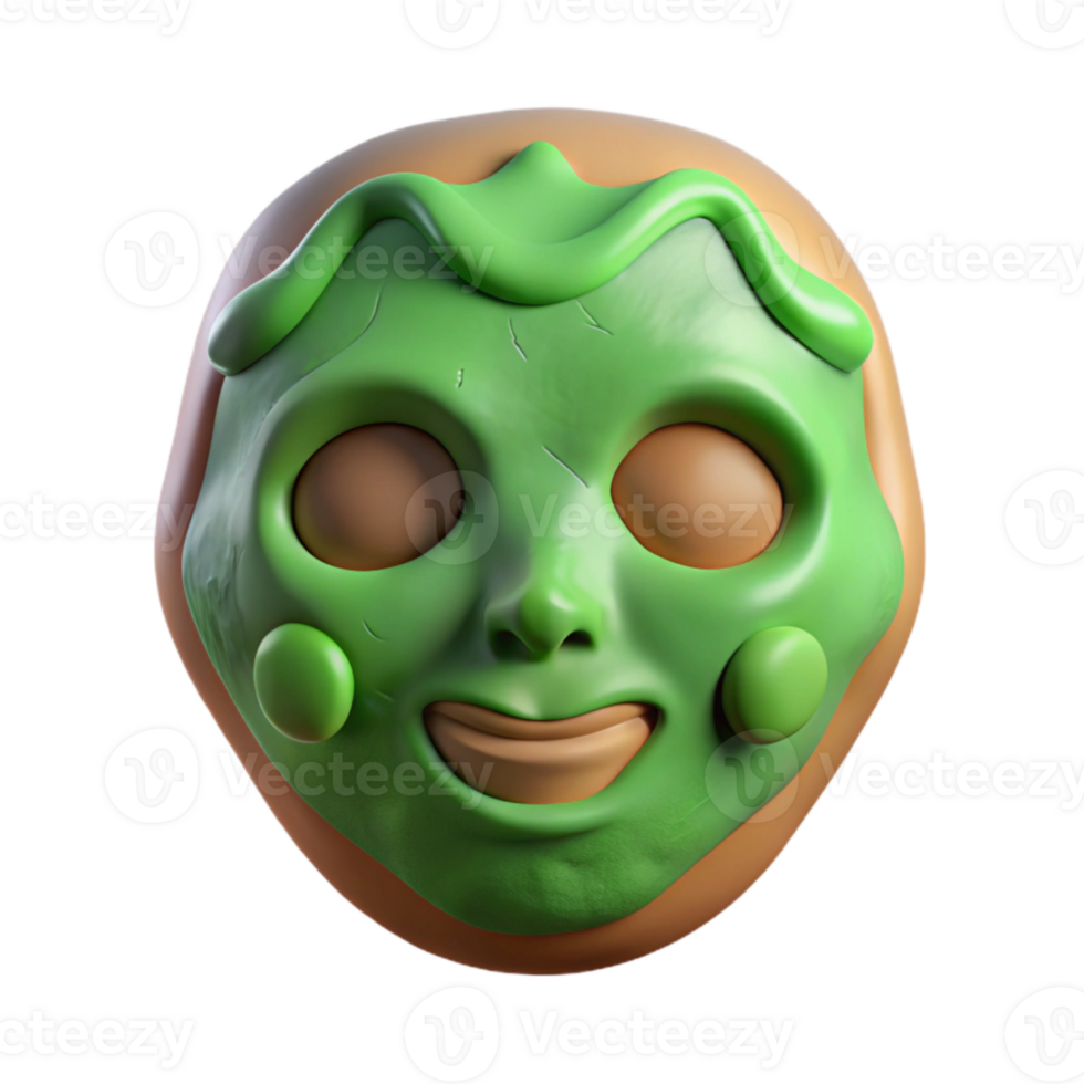 serene traditional Spa Facial Mask Green Clay Cutout professional png