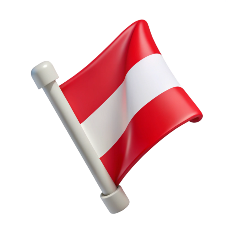 impressive rustic Dive Flag Cutout Red and White Isolated exclusive png
