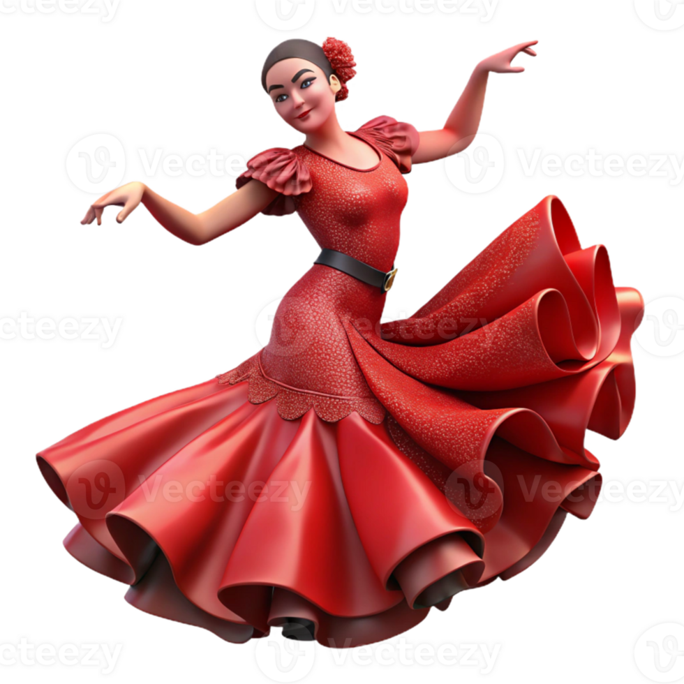 impressive creative Spanish Flamenco Dancer Dress Flowing Movement Cutout png