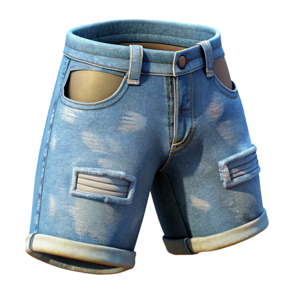 impressive classic Distressed Denim Shorts Transparent Background exclusive png