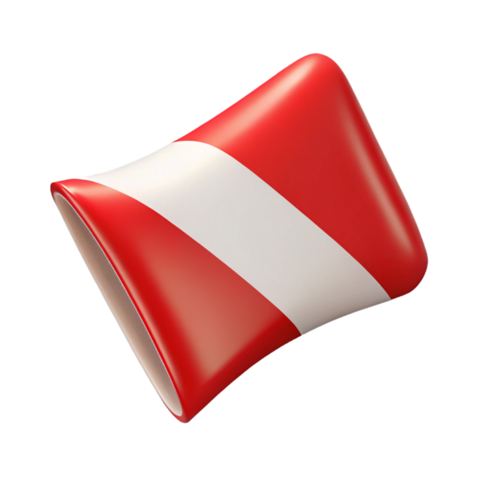magnificent abstract Dive Flag Cutout Red and White Isolated high quality png