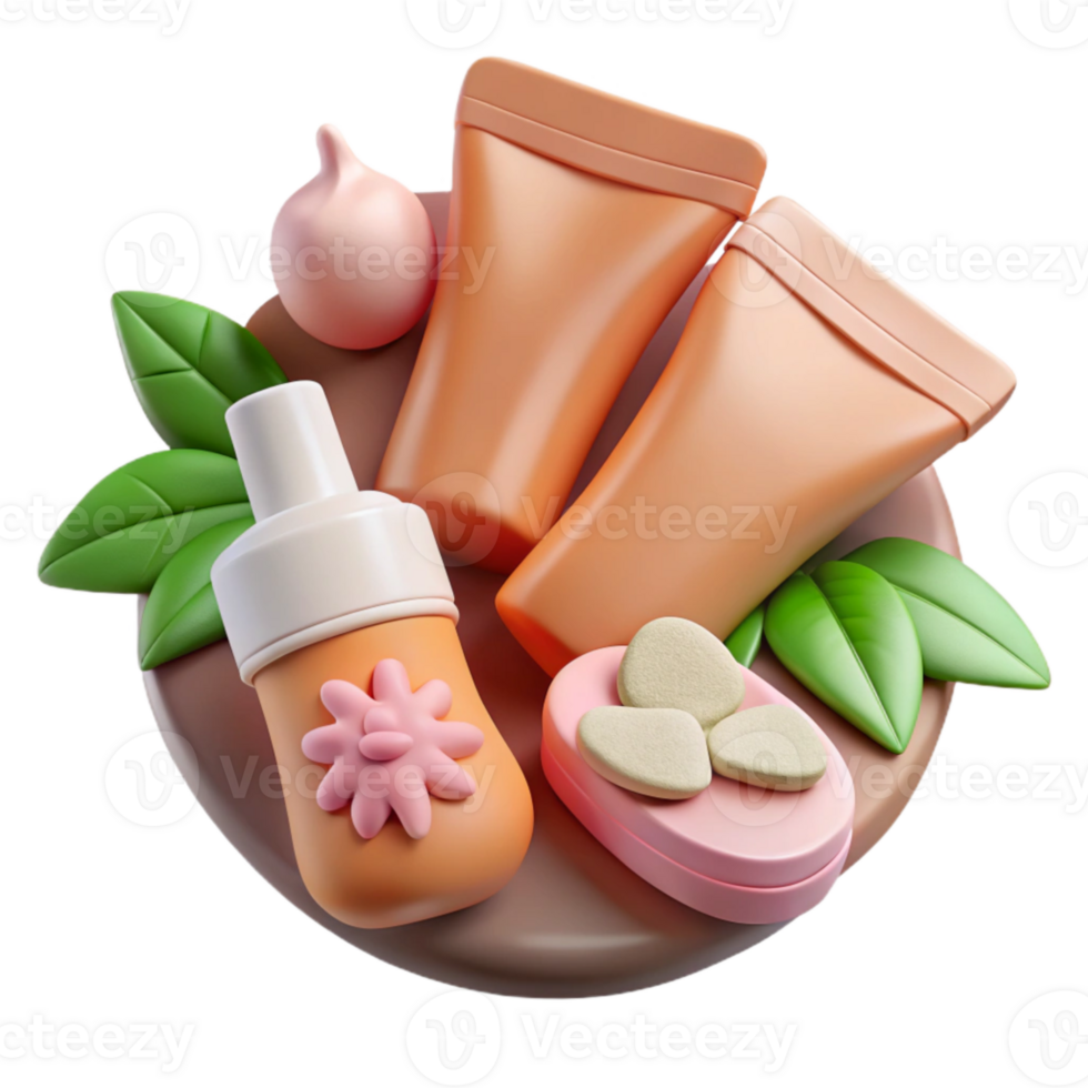 vibrant minimalist Spa Pedicure Set with Foot Scrub and Lotion Flat Lay Cutout authentic png