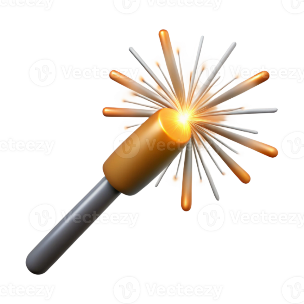dramatic abstract Sparkler Transparent Background with Sparks high resolution png