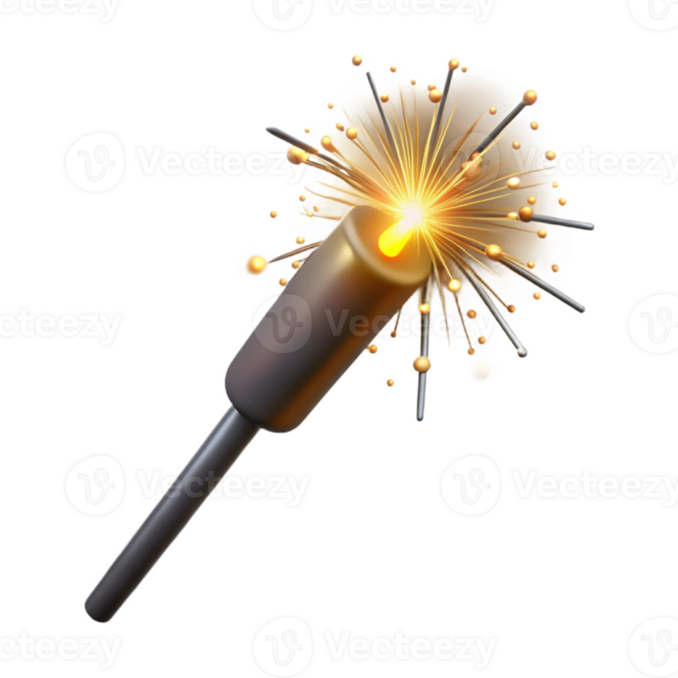 beautiful modern Sparklers Burning Bright Isolated authentic png