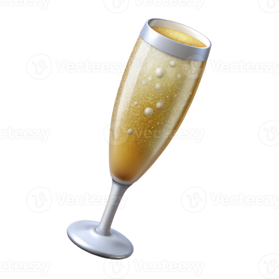 wonderful vintage Sparkling Champagne Flute Cutout with Bubbles exclusive png