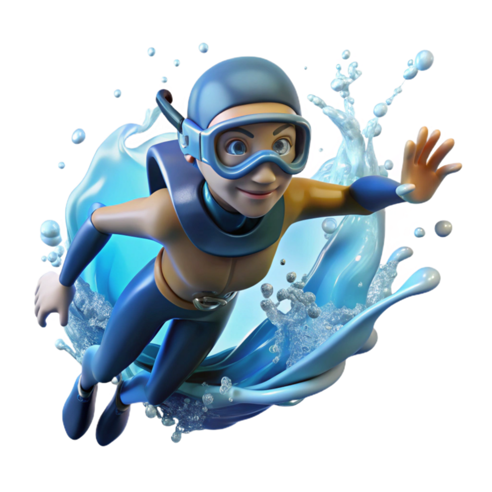 dramatic classic Diver Entering Water Splashing Transparent Background premium png