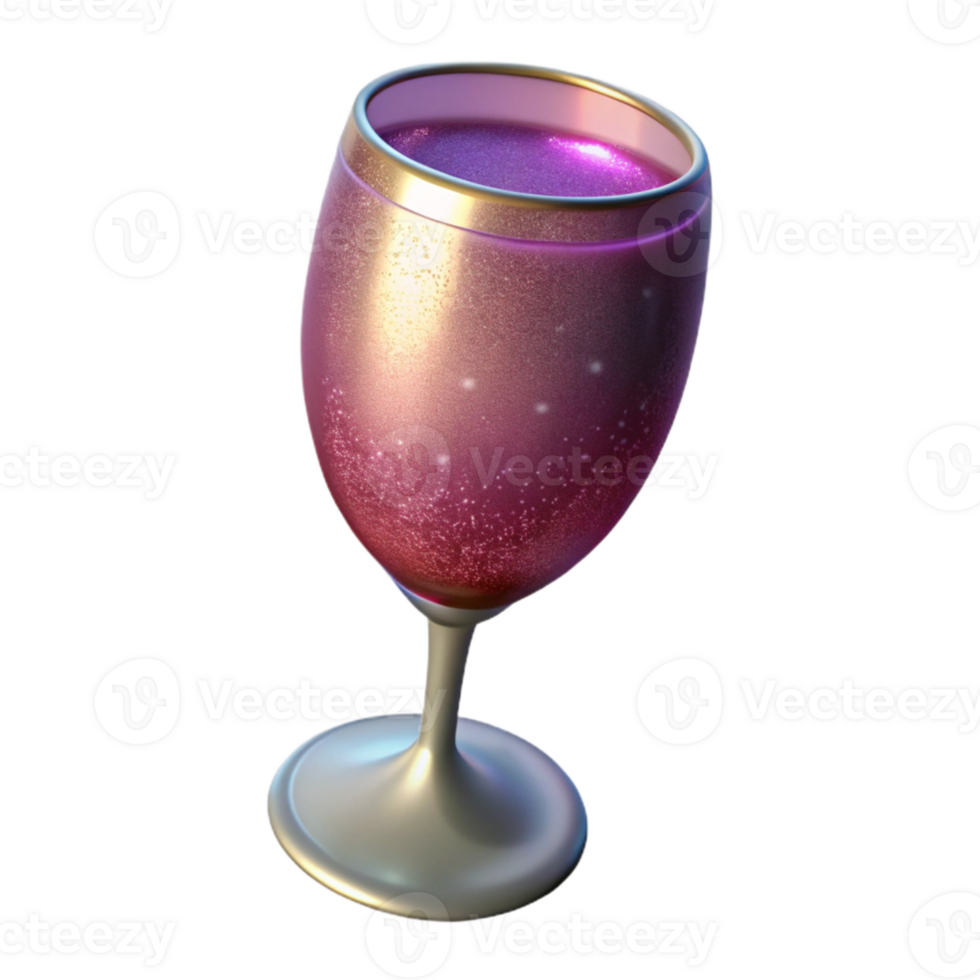 serene contemporary Sparkling Grape Juice Glass New Years Eve Cutout professional png