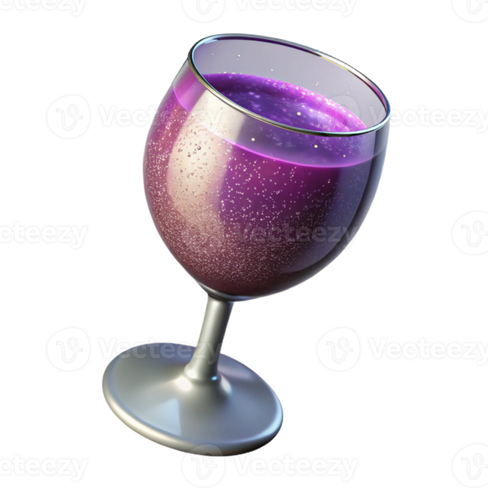 elegant vintage Sparkling Grape Juice Glass New Years Eve Cutout png