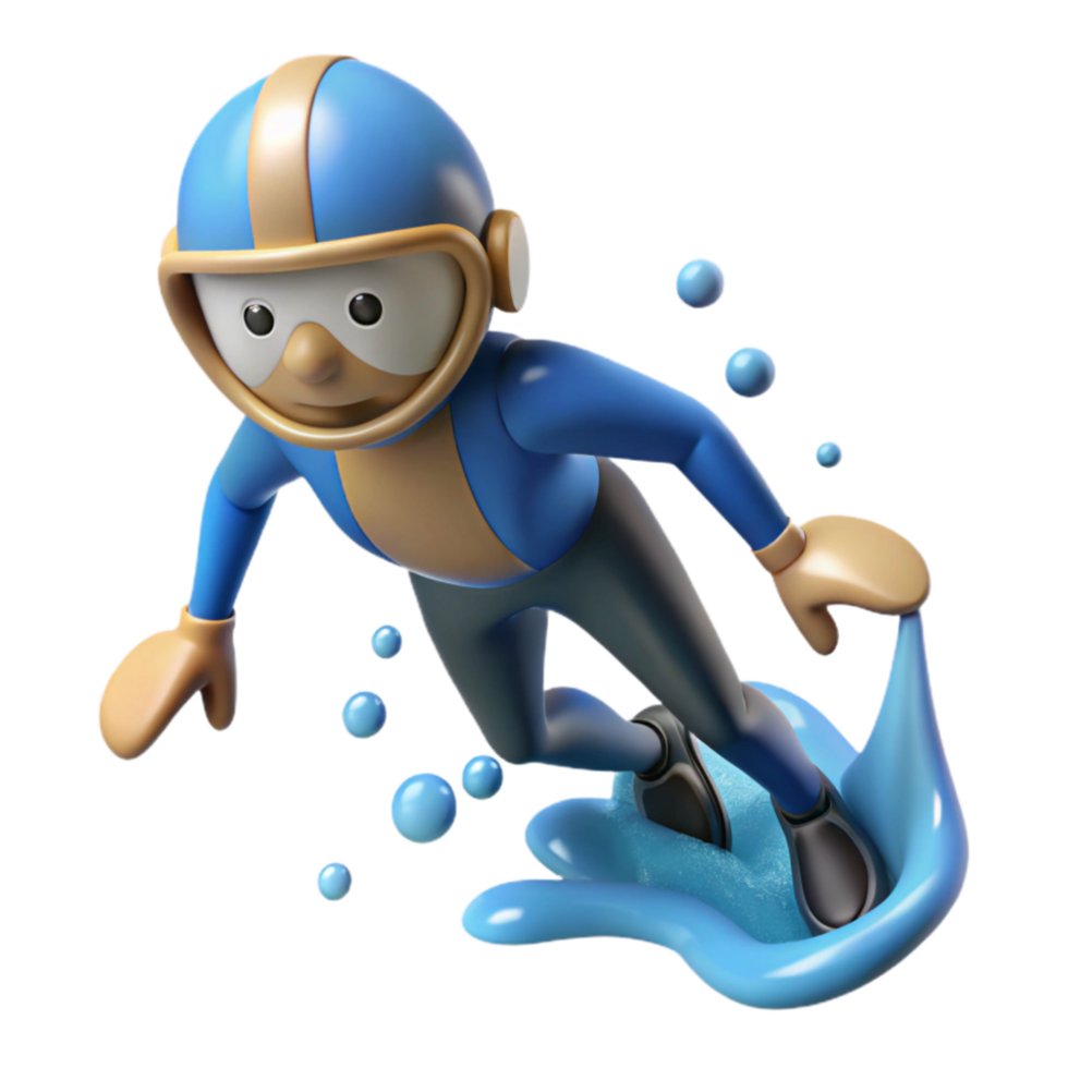 Diver Exiting Water Dripping Wet Cutout png