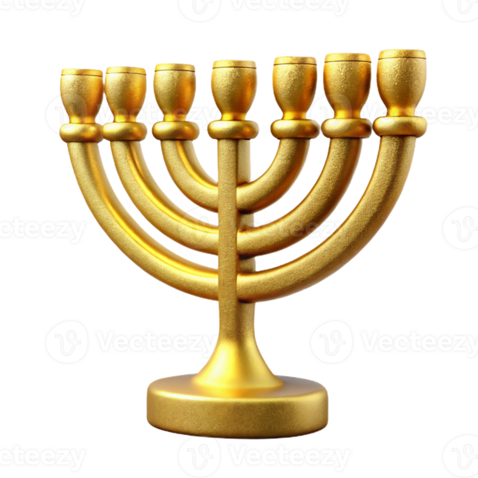 magnificent creative Sparkling Gold Hanukkah Menorah Isolated on Transparent Background professional png