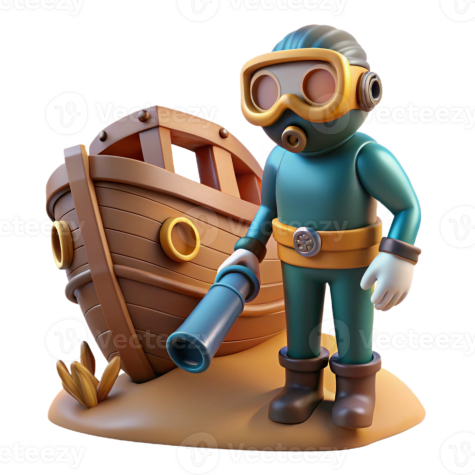 magnificent modern Diver Examining Shipwreck Cutout Underwater Exploration high resolution png