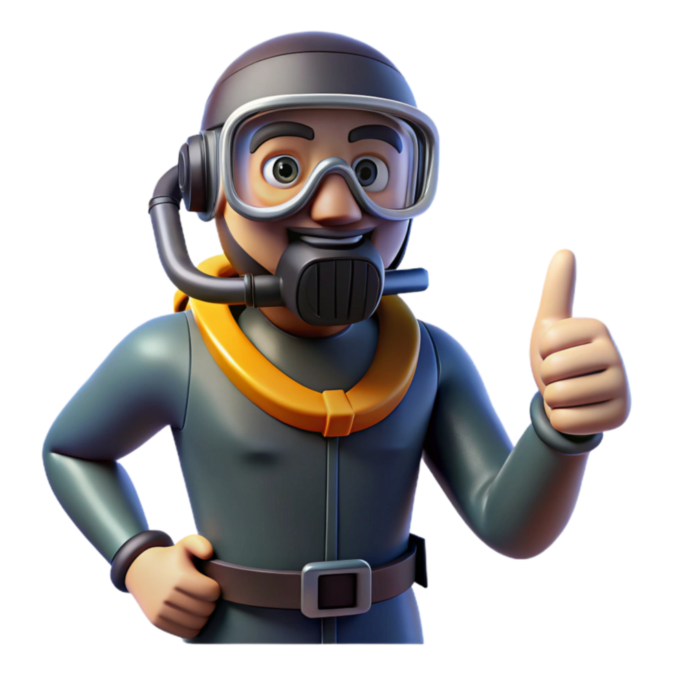 stunning artistic Diver Hand Signal Thumbs Up Transparent Background authentic png