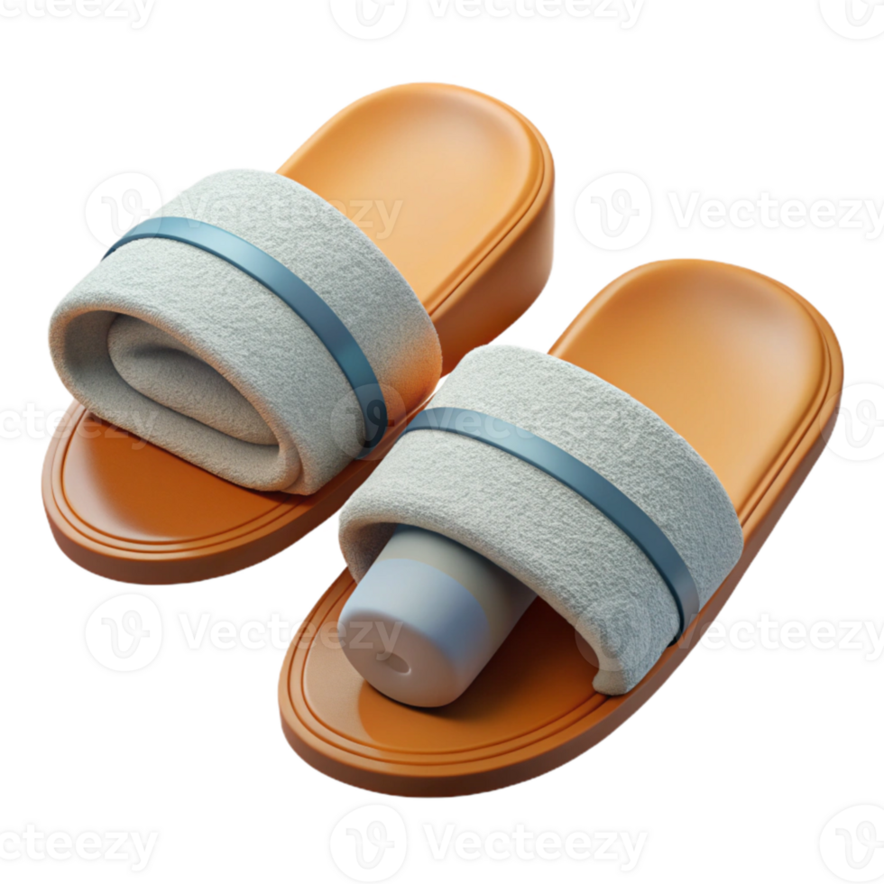 extraordinary traditional Spa Slippers and Towel Flat Lay Isolated genuine png