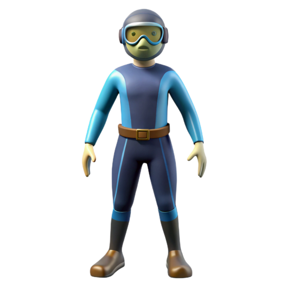 beautiful modern Diver in Wetsuit Full Body Isolated Element exclusive png