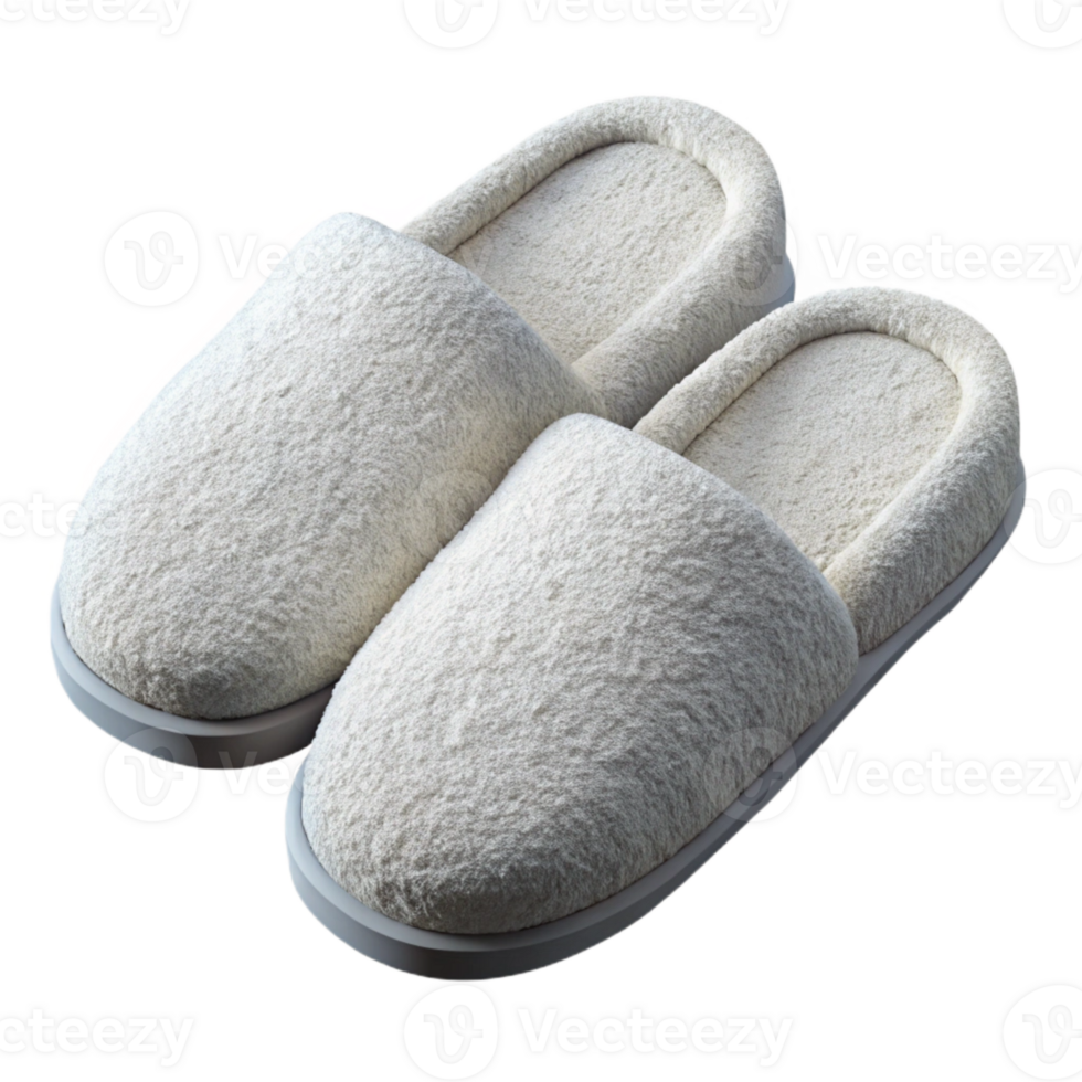 impressive abstract Spa Slippers Soft Terrycloth White Color Isolated high quality png