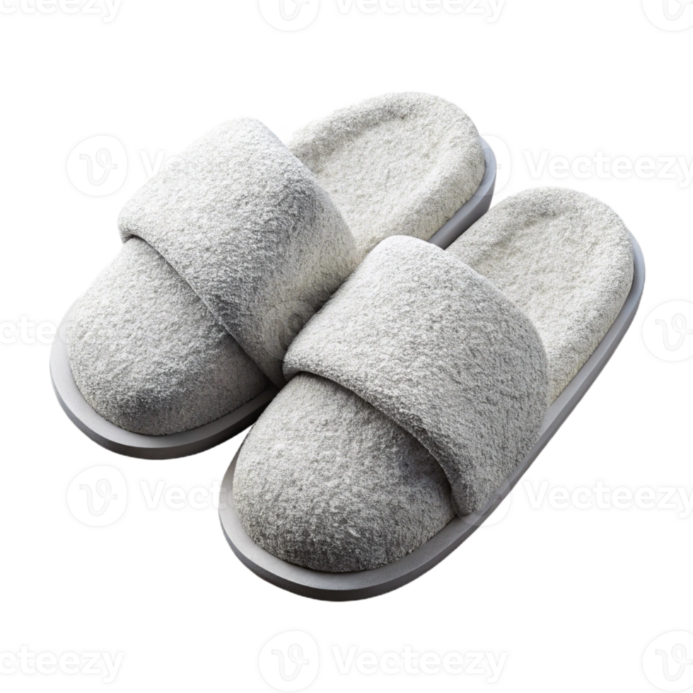 serene contemporary Spa Slippers Soft Terrycloth White Color Isolated png