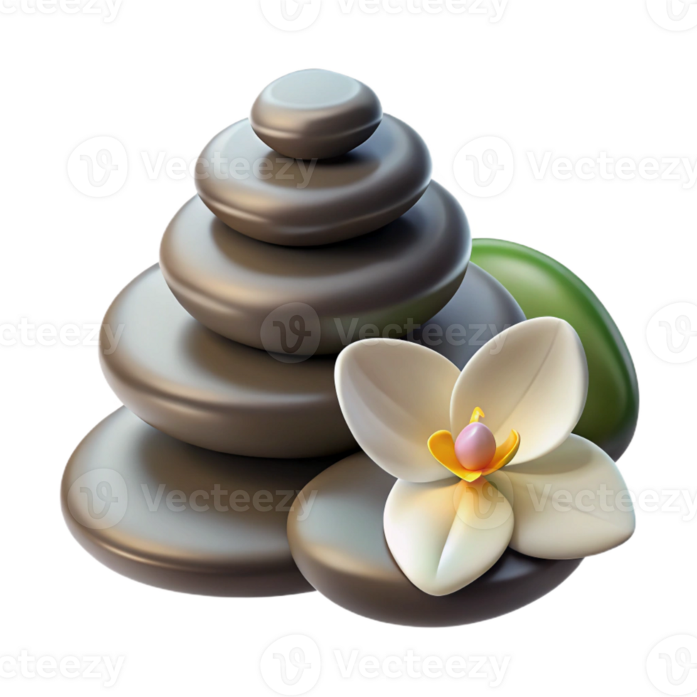 magnificent modern Spa Stones and Orchid Flower Cutout exclusive png