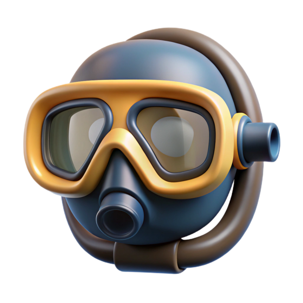 beautiful artistic Diver Mask Cutout Front View Transparent Background original png