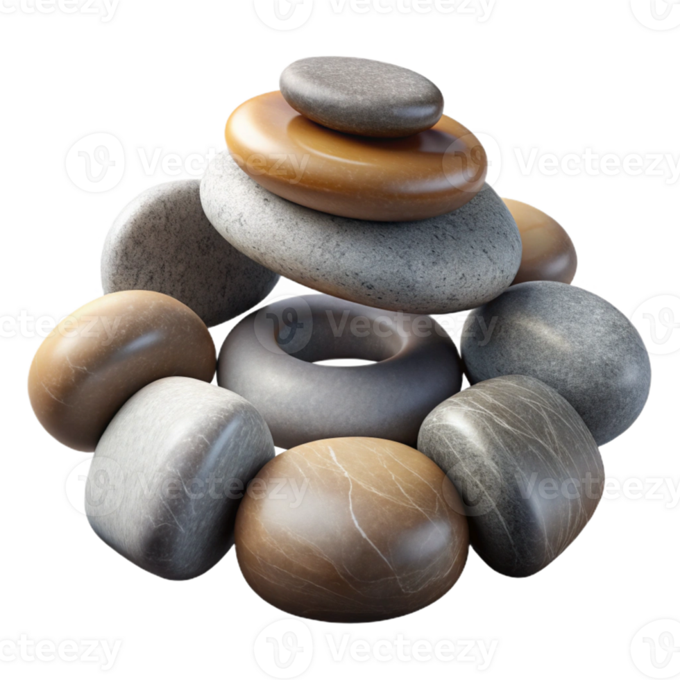 magnificent artistic Spa Stones Arranged in a Circle Isolated Element high resolution png