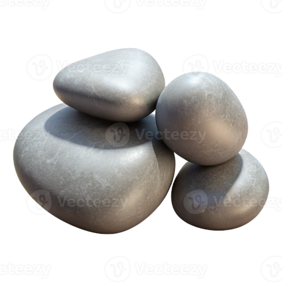 serene minimalist Spa Stones Smooth Texture Isolated Element high resolution png