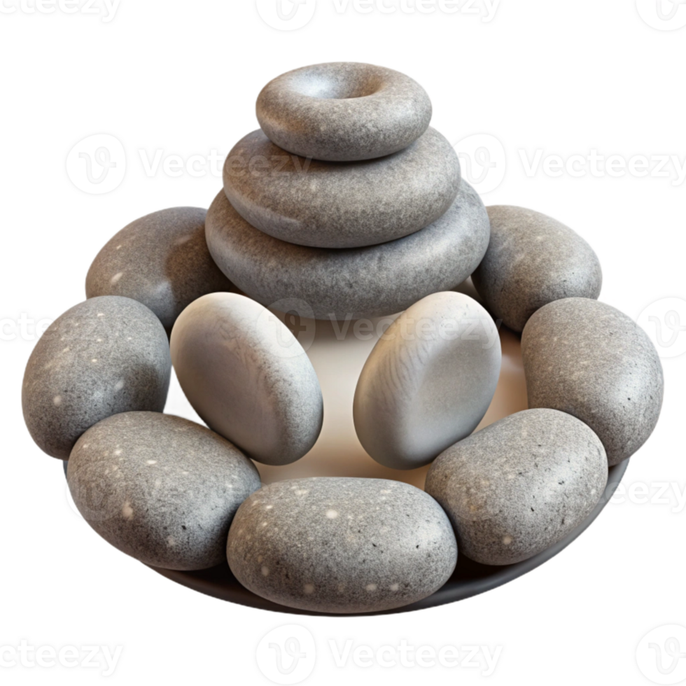 impressive classic Spa Stones Arranged in a Circle Isolated Element authentic png