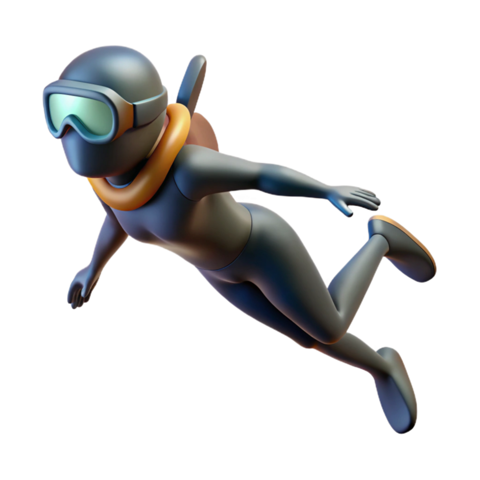 impressive abstract Diver Silhouette Descending Into Darkness Cutout professional png