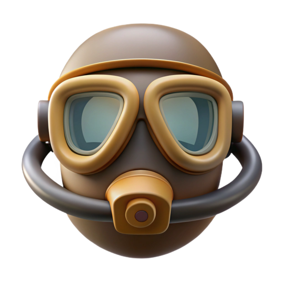 dramatic creative Diver Mask Cutout Front View Transparent Background high resolution png