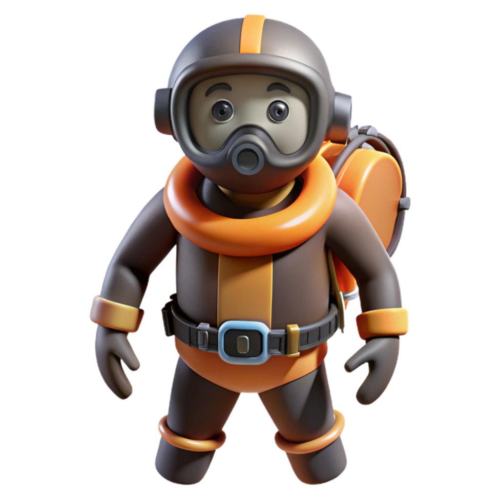 wonderful artistic Diver with Buoyancy Compensator Cutout Isolated original png