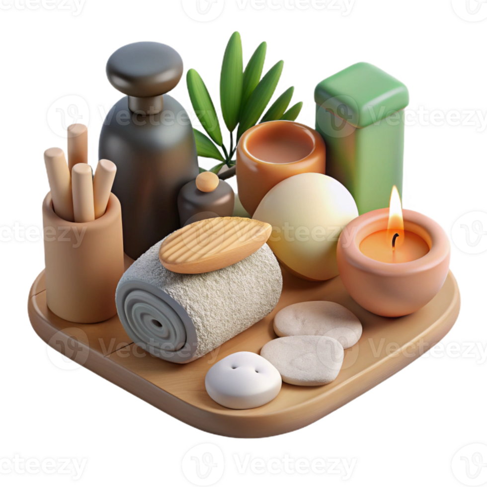 impressive artistic Spa Treatment Tools Flat Lay Cutout authentic png