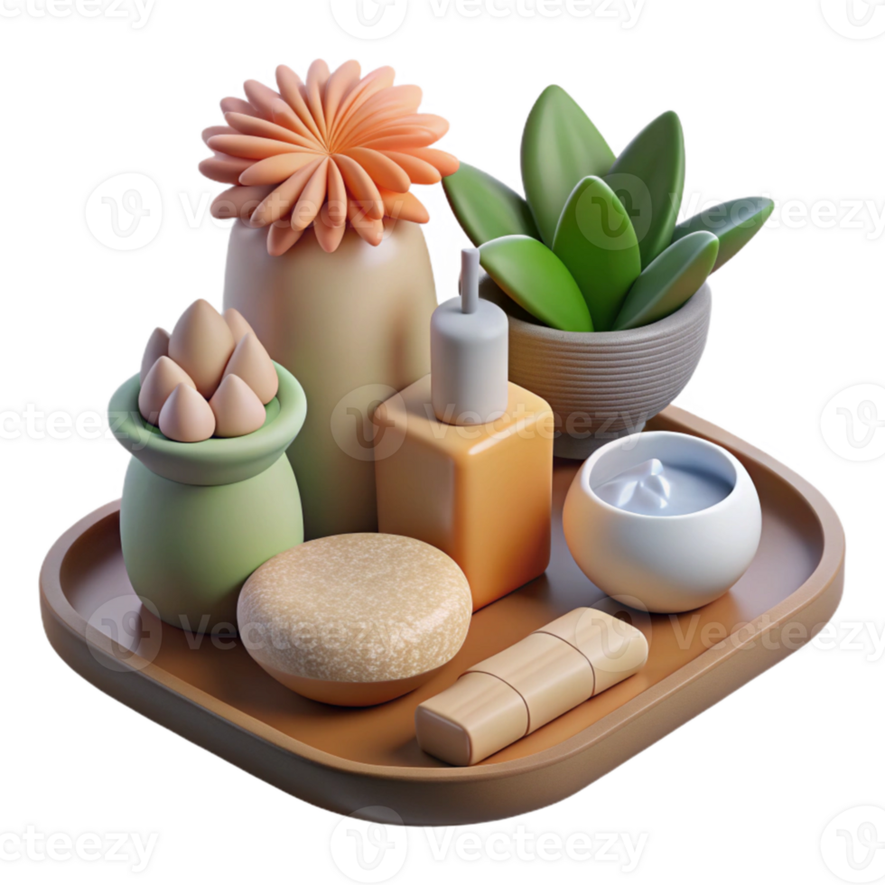 beautiful abstract Spa Treatment Tools Flat Lay Cutout professional png