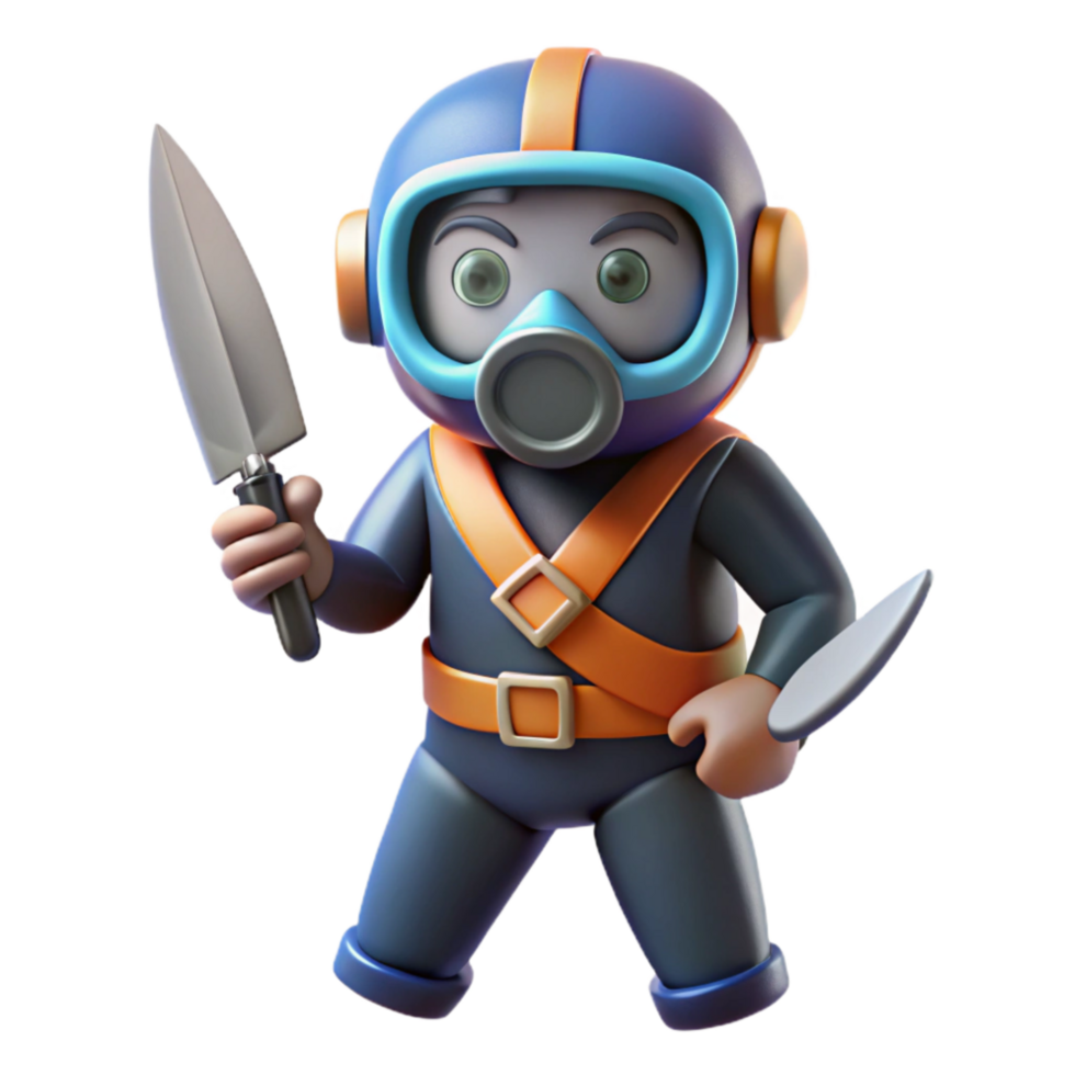 stunning abstract Diver with Dive Knife Cutout Safety Gear exclusive png