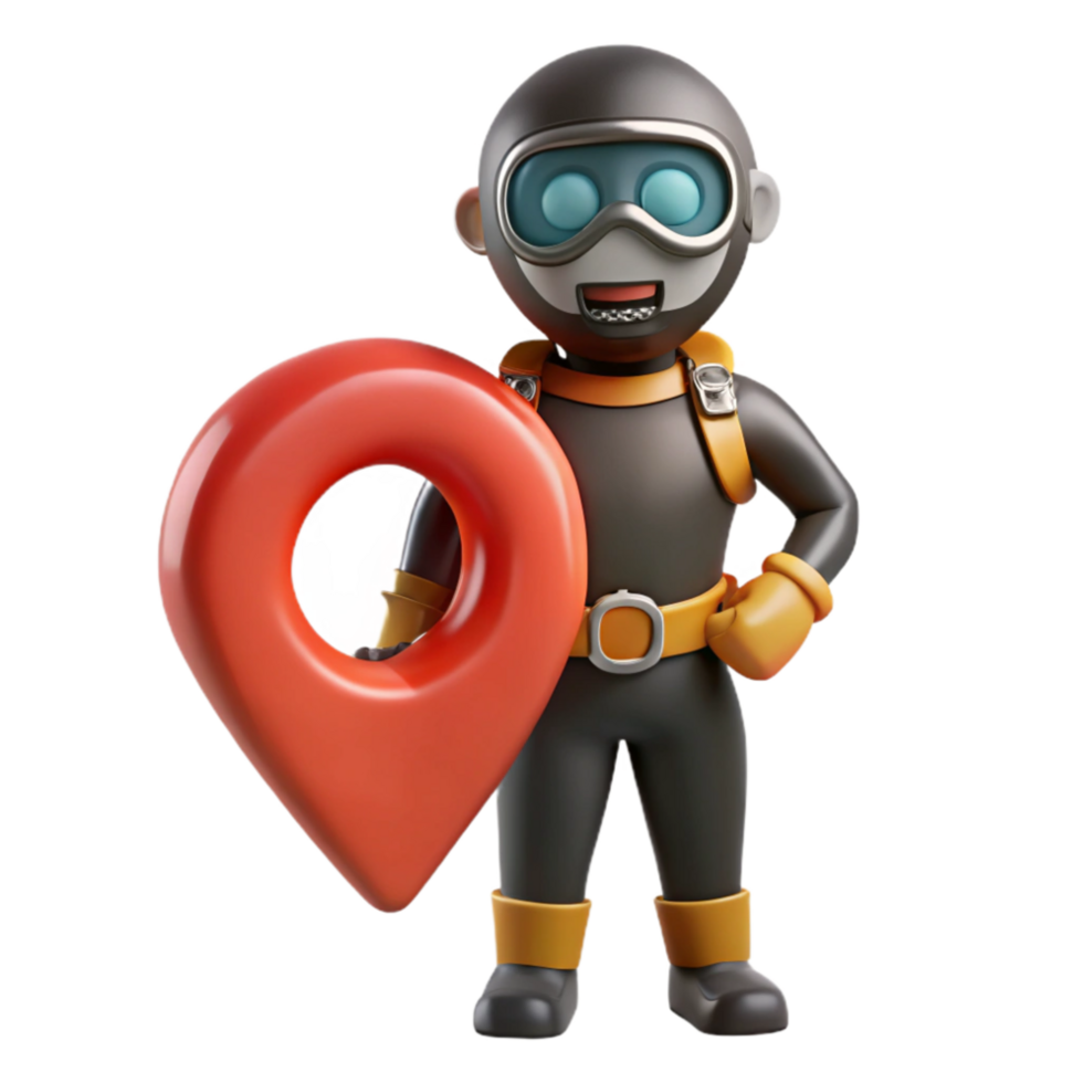 beautiful rustic Diver with Inflated Surface Marker Buoy Cutout authentic png