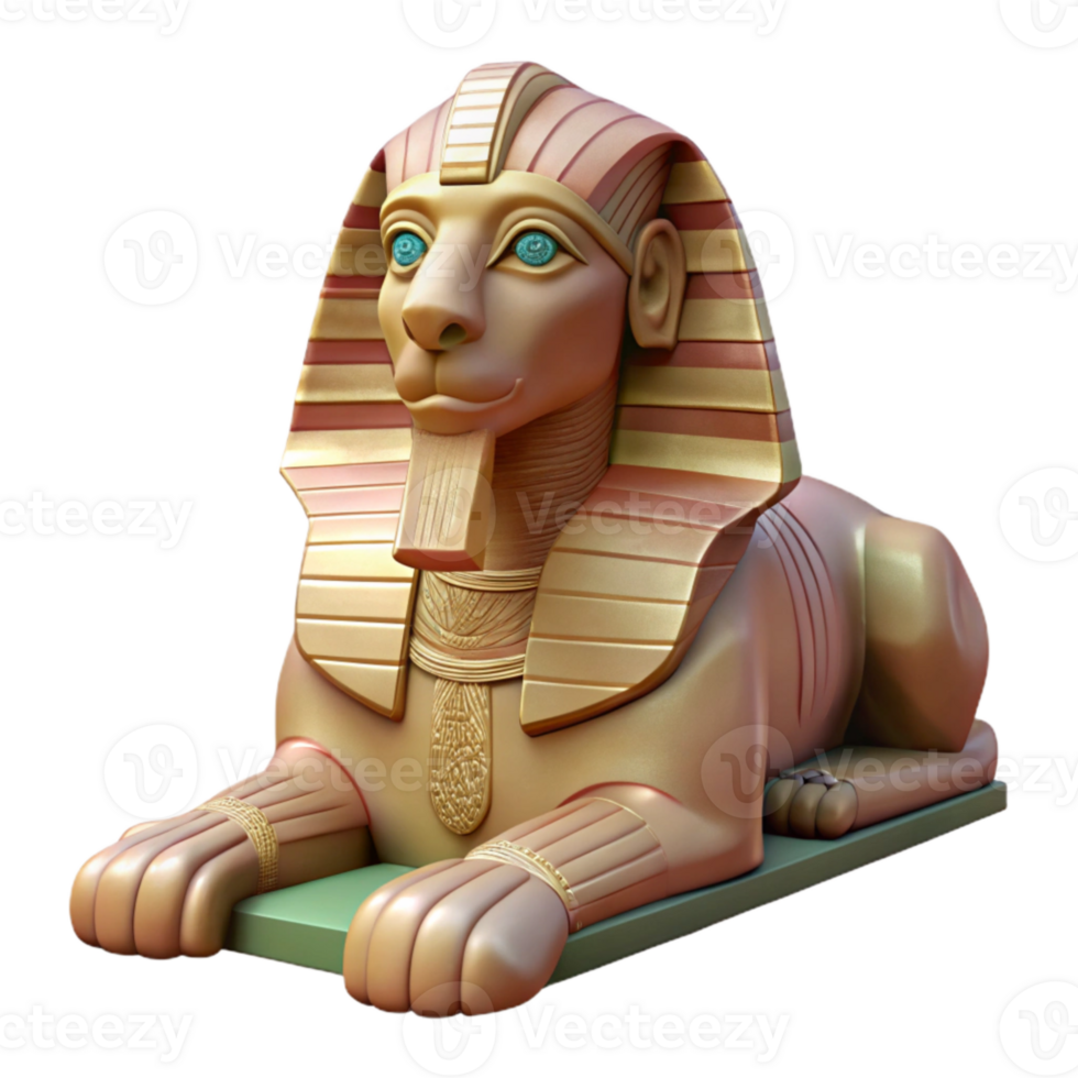 impressive contemporary Sphinx Statue Majestic Pose Isolated genuine png