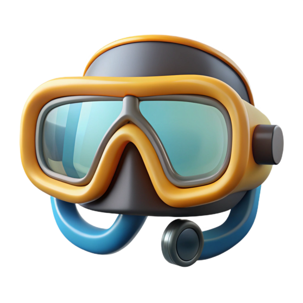 magnificent classic Diving Mask Clear Lens Front View Transparent Background genuine png